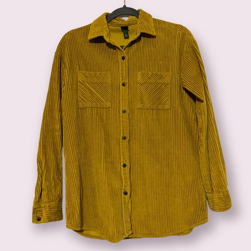 Wild Fable Mustard Cord Long Sleeve Button Down